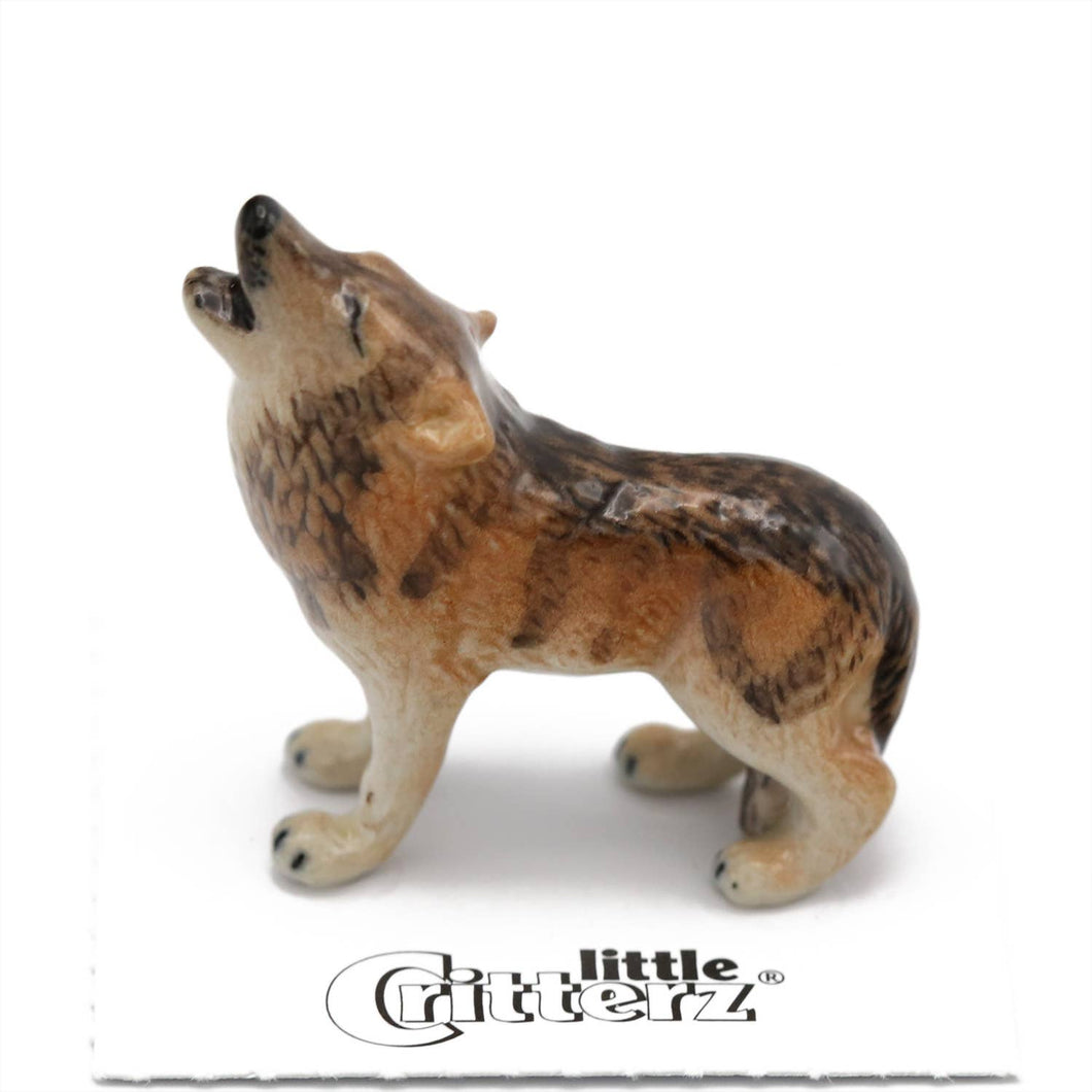 Little Critterz - Lobo Howling Wolf Porcelain Miniature