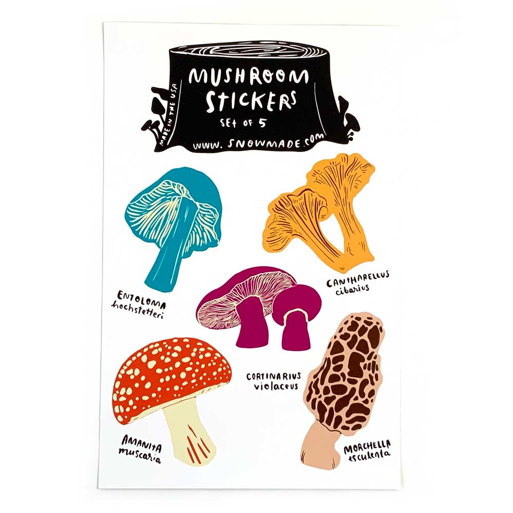 Mushroom Stickers - Set of 5